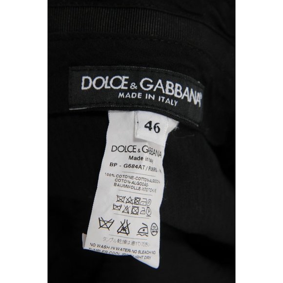 Dolce & Gabbana Mens Shorts Size 46 Small Black Cotton Flat Front Chino Bermuda - Picture 6 of 8